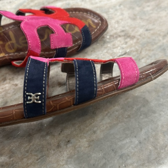 Sam Edelman sandal women’s navy/red/pink slip on like new size 10.5M - Picture 6 of 11